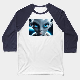 Hybrid Alien Beautiful Girl Gray Baseball T-Shirt